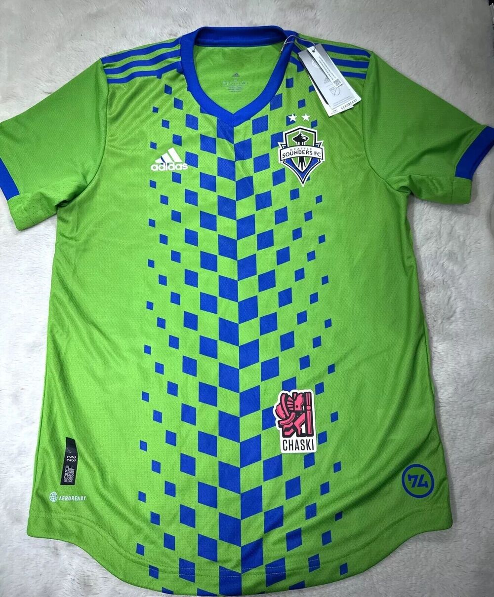 Adidas Seattle Sounders FC MLS 22/23 Home Authentic Soccer Jersey Medium IB5024